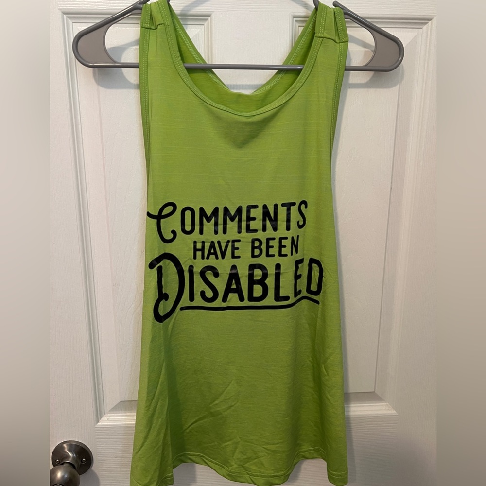 GRRRL brand “Comments Have Been Disabled” Flow tank Size “Amanda” (medium)